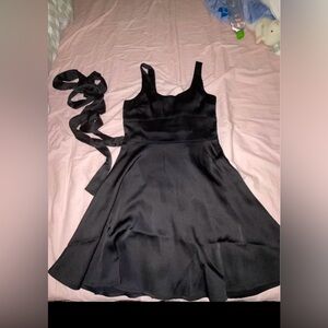 twik Black Mini Dress with Sash
